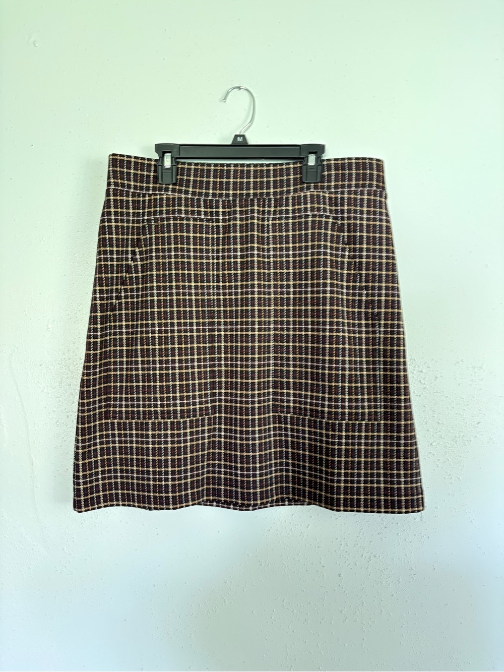 LOFT Brown Plaid Mini Skirt